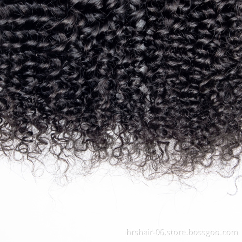 100 Unprocessed Virgin Indian Human Hair Bundles With Closure Kinky Curly Lace Closure Human Hair Extension Vendor